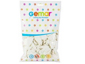 Balony pastelowe 26cm 100szt Białe Gemar 