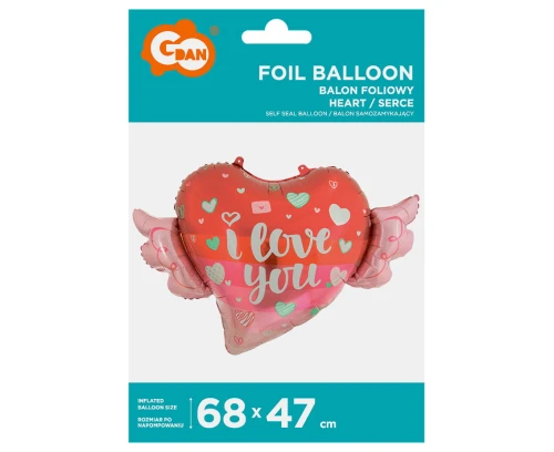 Balon foliowy serce I Love You 68x47 Godan_62081