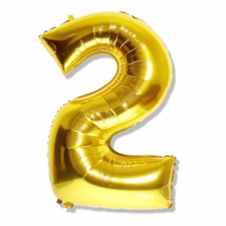 Balon Foliowy Cyfra 2 85cm Złota_50771