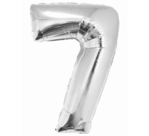 Balon Foliowy Cyfra 7 92cm Srebrny