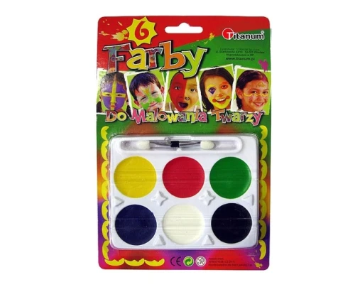 Farby do malowania twarzy 6 kolorów Titanum_62614