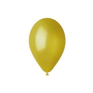 Balon 100szt 26cm 10" metal żółty Anma_31008