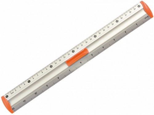 Linijka 30cm aluminiowa uchwyt pomarańczowa BL040-PC Tetis_47815