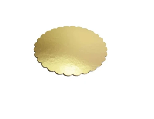 Podkład pod tort 28cm Ząbkowany Złocony _62854