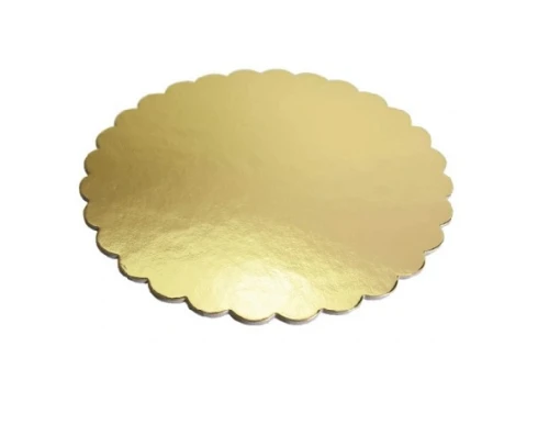Podkład pod tort 30cm Ząbkowany Złocony _62858
