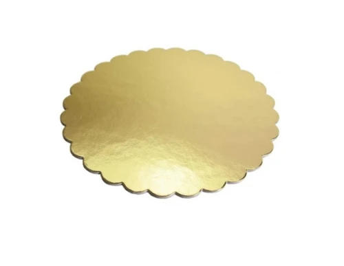 Podkład pod tort 28cm Ząbkowany Złocony _62856