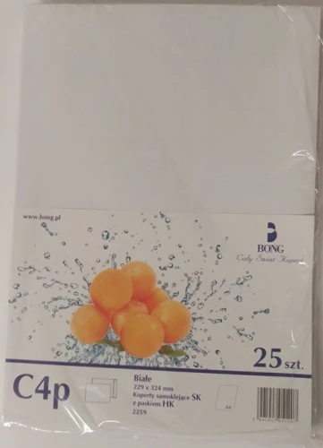 Koperta Biała C4 HK 25szt. Bong _31798