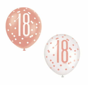 Balony urodzinowe 6szt 30,4cm 12" 18lat Unique_48998