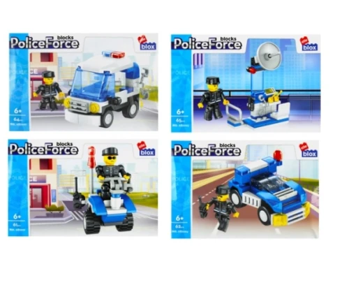 Klocki konstrukcyjne 6+ 63-64 elementy Policja Alleblox_63034
