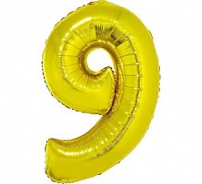 Balon foliowy złoty 92cm Cyfra "9" FG-C85Z9 Godan_53168