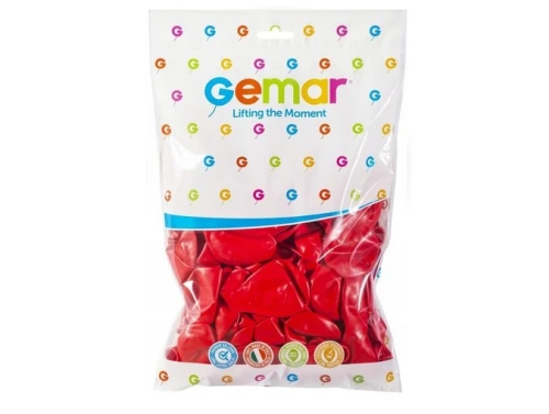 Balony pastelowe 26cm 100szt Czerwone Gemar_24176