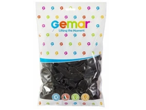 Balony pastelowe 26cm 100szt Czarny Gemar