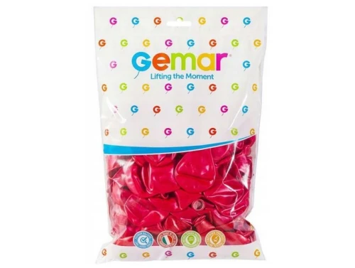 Balony metaliczne 26cm 100szt Czerwono Wiśniowe Gemar_26934