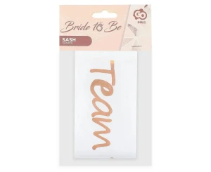 Szarfa 80cm różowo-złota team bride Godan