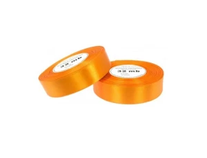 Wstążka satynowa 25mm x 32mb Pomarańczowa 8018  Aksa