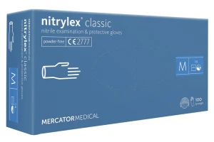 Rękawiczki Rękawice Nitrylowe M 100szt Niebieskie bezpudrowe Mercator