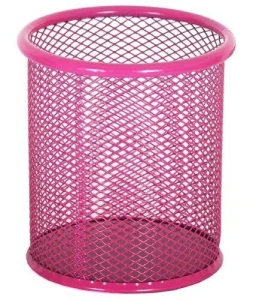 Pojemnik na długopisy siatkowy różowy