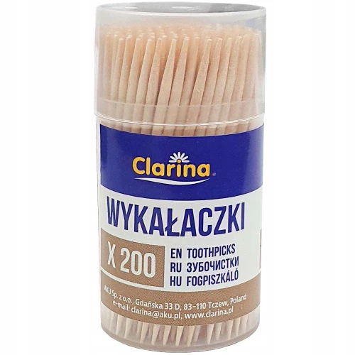 Wykałaczki w pojemniku 200szt Clarina_63287