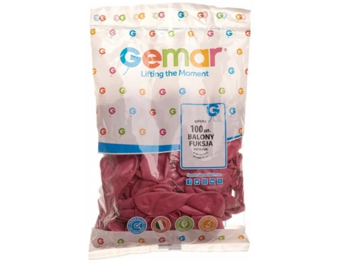 Balony 26cm 100szt Różowe Ciemne Gemar_82150