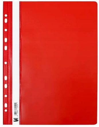 Skoroszyt A4 Miękki Wpinany Czerwony Tres_56199