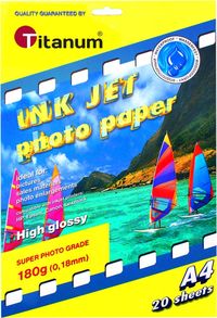 Papier fotograficzny A4/180G 20ark glossy Titanum 
_32720