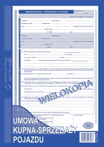 Umowa kupna sprzedaży pojazdu A4 650-1 wielkokopia MP_23358