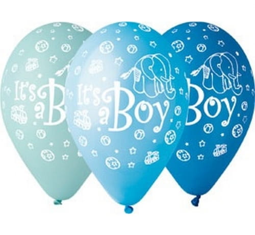 Balon 30cm 12" 5szt It"s Boy niebieski Godan_63808