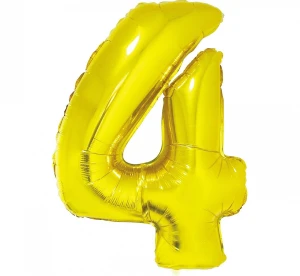 Balon Foliowy Cyfra 4 92cm Złota Godan