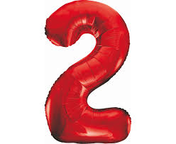 Balon Foliowy Cyfra 2 85cm Czerwony 