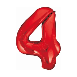 Balon Foliowy Cyfra 4 85cm Czerwony