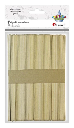 Patyczki dekoracyjne drewniane 160x10mm 50szt Titanum_64037