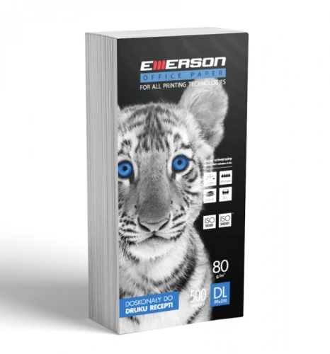 Papier DL ROZMIAR RECEPTY 80g 99x210 500 arkuszy RECEPTOWY Emerson _64055