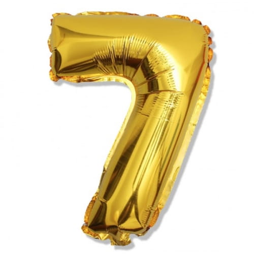 Balon foliowy cyfra 7 złota 92cm_47231