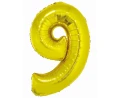 Balon foliowy cyfra 9 76cm złota Smart Godan_64806