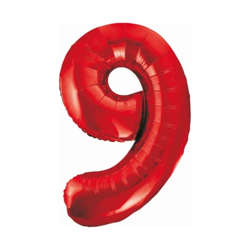 Balon Foliowy Cyfra 9 85cm Czerwony_50170