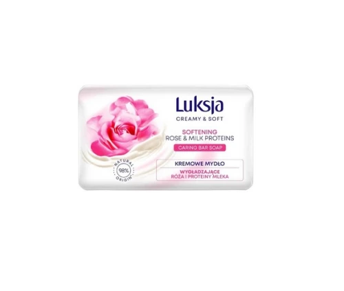 Kremowe mydło w kostce Róża & Proteiny Mleka 90g Luksja Creamy & Soft_65201