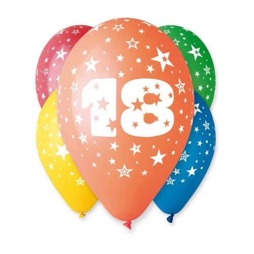 Balony Pastelowe na 18 urodziny 12cali 30cm 5szt_51235