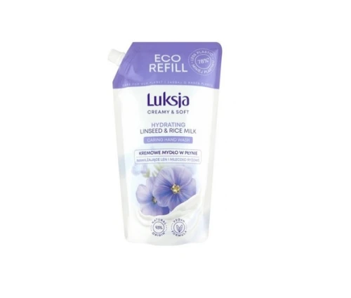 Kremowe mydło w płynie Len i Mleczko Ryżowe 900ml Luksja Creamy & Soft_65323