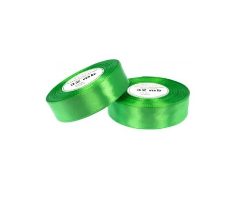 Wstążka satynowa 25mm x 32mb Zielona 8075 Aksa _65415
