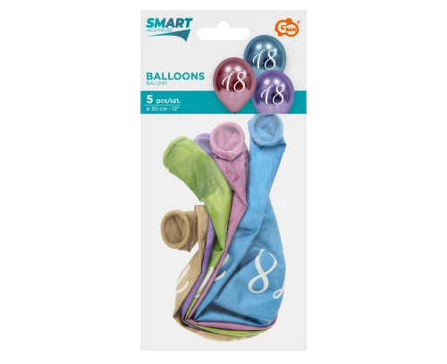 Balon 5szt 12" 30szt mix nadruk 18 Smart Godan_66197