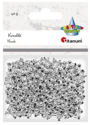Koraliki dekoracyjne srebrne 40g Titanum_66492