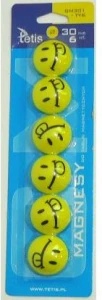 Magnesy do tablic buźki 6szt 30mm żółte GM301-TY6 Tetis