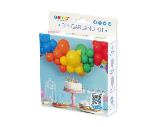 Girlanda balonowa tonacja tęczowa 65 balonów z taśmą_67730
