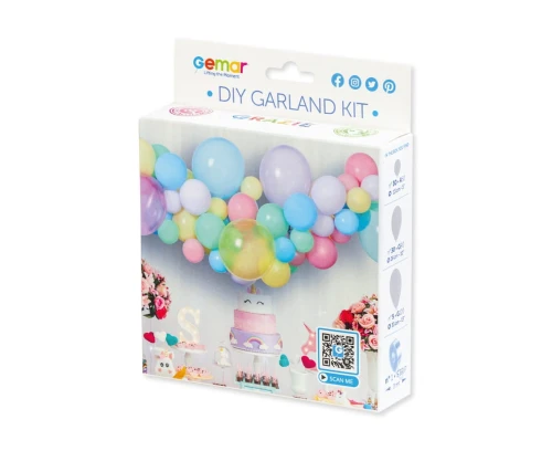Girlanda balonowa tonacja pastelowa 65 balonów z taśmą_67731