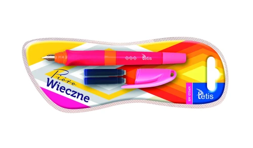 Pióro wieczne różowe KP510-Nr + dwa naboje Tetis (