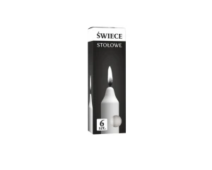 Świeca stołowa walec 19cm Biała 6h S1-66 Bispol