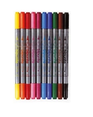 Pisaki Dwustronne 10szt Zmywalne Fibracolor _55469