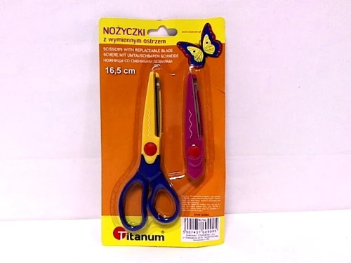 Nożyczki ząbkowane +ostrze 16,5cm Titanum _30828