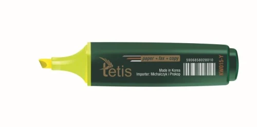 Zakreślacz płaski ścięty żółty KW015-Y Tetis _23131