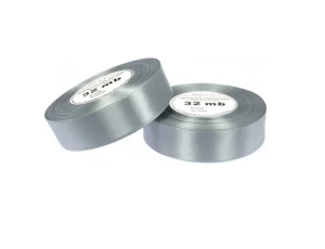 Wstążka satynowa 25mm x 32mb Popielata 8136 Aksa